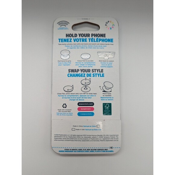 PopSockets Phone Grip Stand Black Marble POPGRIP Popsocket - Picture 2 of 2